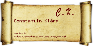 Constantin Klára névjegykártya